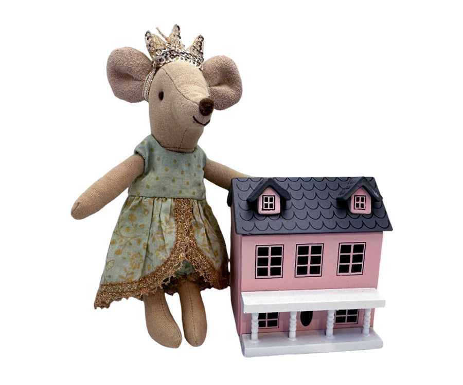 Miniatyr – Dockhus i rosa, leksak för dockor och dockskåp