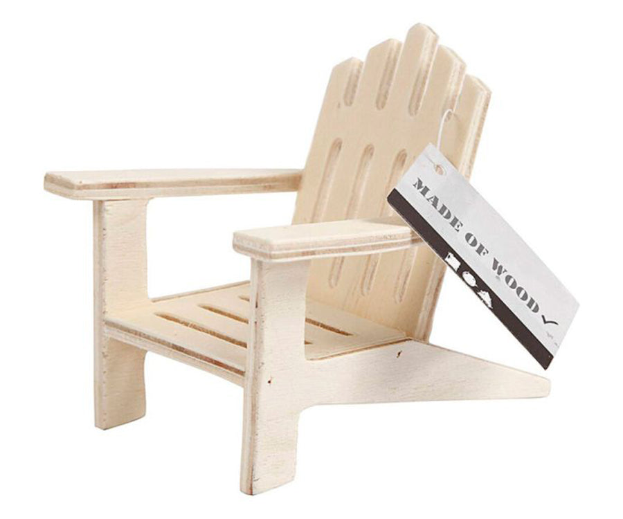 Miniatyr – Trädgårdsstol i trä, miniatyrstol / utemöbel för dockhus