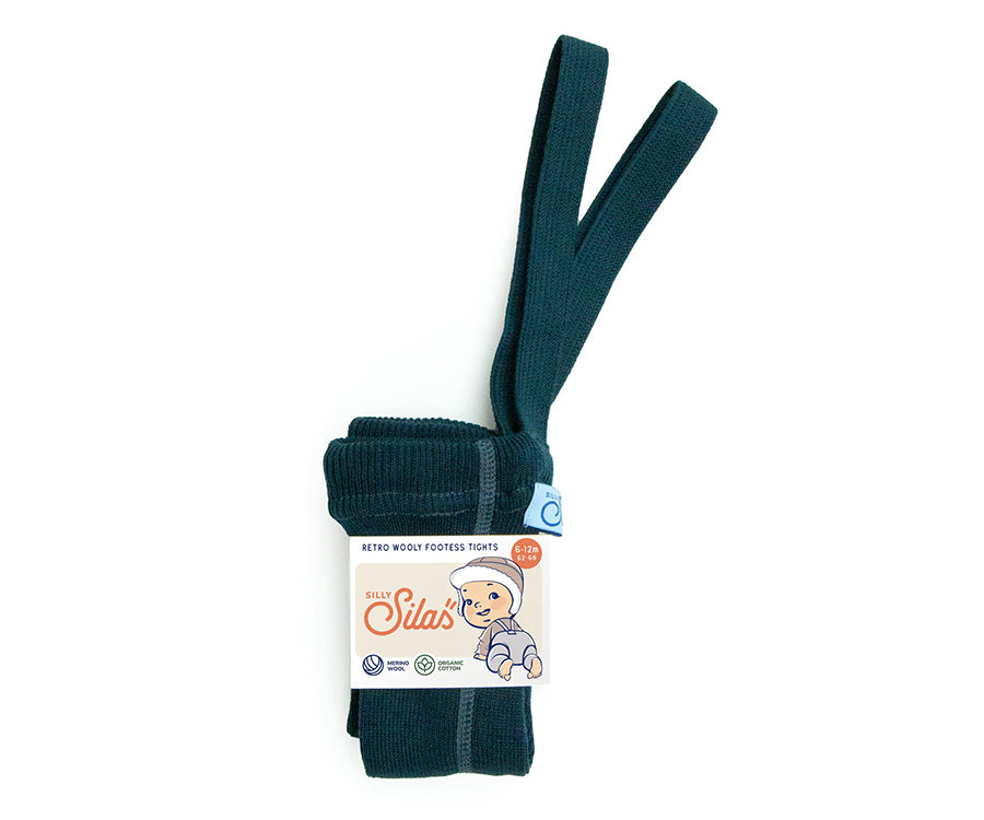 Silly Silas – Wooly Footless tights, Blue Sapphire