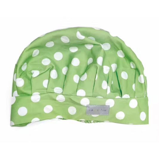 Bake with Alma – Baker's hat green with white dots