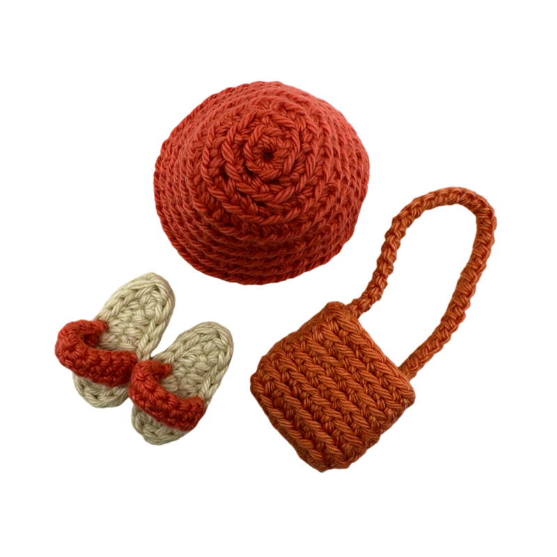 Miniature - Beach set with hat, shoes and shoulder bag