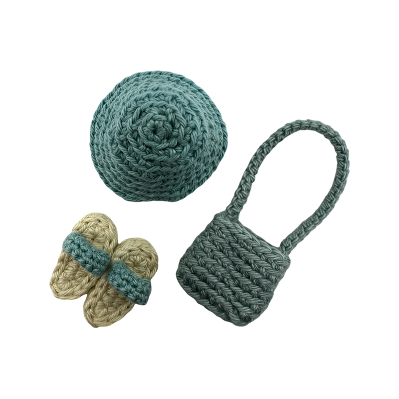 Miniature - Beach set with hat, shoes and shoulder bag