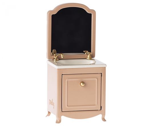 Maileg – Washbasin with mirror, washstand dark pink